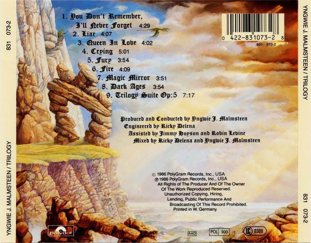 Yngwie Malmsteen  Trilogy  back